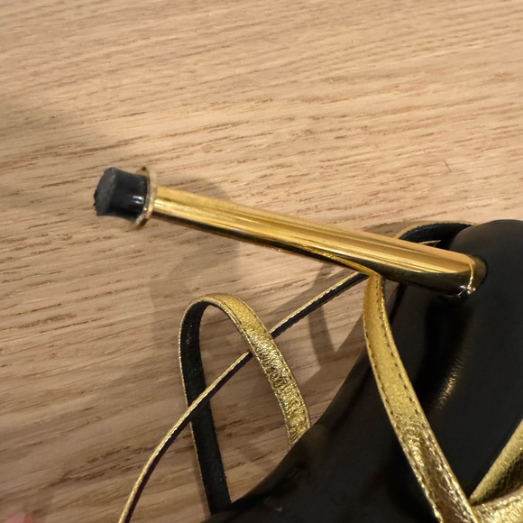 Tom Ford Metallic Gold Strappy Stiletto Sandals - Picture 9 of 16